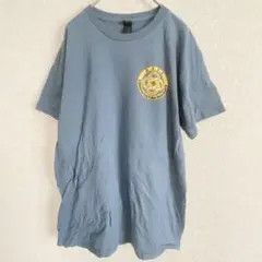 ギルダン Tシャツ クルーネック バックプリント M 青 綿 デイリー シンプルのサムネイル