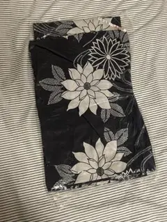 浴衣 単品 紺地 大輪花柄　古典
