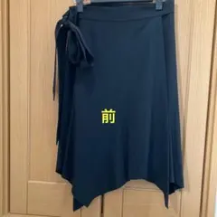 【美品】UNTITLED シルク 巻きスカート黒 絹 M パーティ 謝恩会