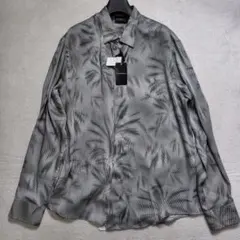 新品　現行　XXL　エンポリオアルマーニ　シャツ　長袖　ボタニカル　3D　比翼
