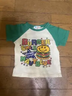 Crt navy バーガー スマイル Tシャツ 100