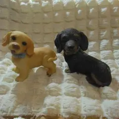 犬の置物 2匹セット