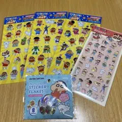 クレヨンしんちゃん シールがいっぱい ぷっくり おはじきシール5点セット