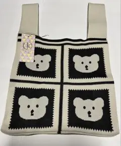 D.KELLY クマ顔編み込みトートバッグ DK-NT-501
