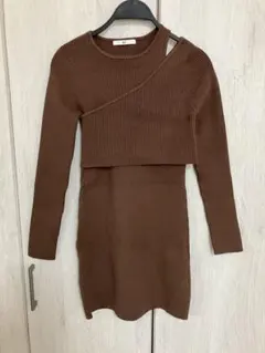 SLY ブラウン ニットワンピース 長袖