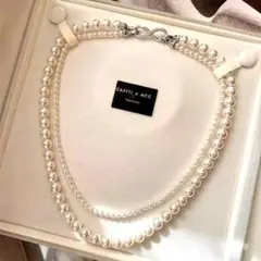 パール ２連 ネックレス 4way 8mm 冠婚葬祭 フォーマル 白 ホワイト