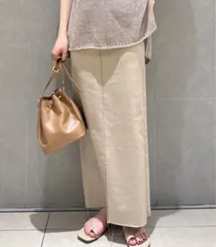 GALLARDAGALANTE リネン混タイトスカート タイトスカート ベージュ