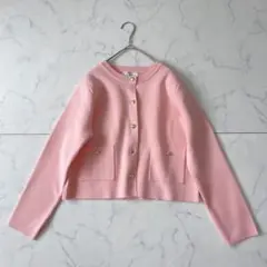 【未使用級】ロペピクニック ミラノリブ 金ボタン ニットカーディガン ピンク38