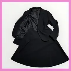 【美品】ブラックフォーマル 13号 セレモニースーツ　スカートセットアップ　黒