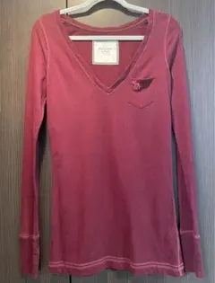 【美品】Abarcrombie ＆ Fitch レディース　ロンT Vネック