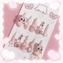 現品♥平成女児♥量産型♥めいど風♥女児♥萌え♥ぴんく♥ばれんたいん♥ネイルチップ