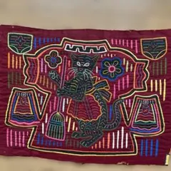 モラアートクナ族の猫の刺繍