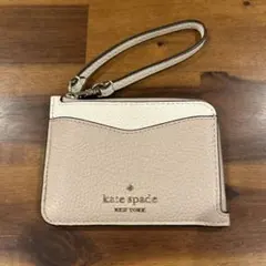 kate spade カードケース ベージュ/ホワイト