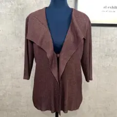 Liliane Burty カーディガン ボレロ リブニット L ブラウンのサムネイル