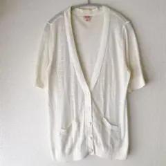 涼感✨MOSSIMO 半袖サマーカーディガン L 白／冷房対策・羽織りに◎のサムネイル