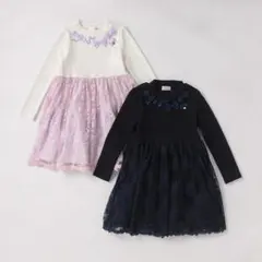 メゾピアノ　レースドッキングワンピース　140 美品