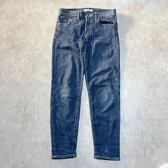 マウジー ストレッチムキニーデニム 25 ネイビー系 ボタンフライ