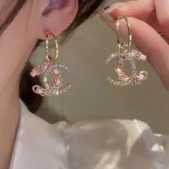 ラスト1点！CHANEL ノベルティ CCロゴ ピアス ピンク