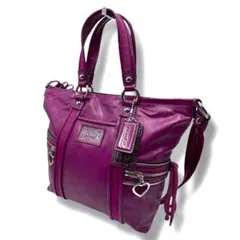 美品 COACH コーチ トートバッグ 2way y2k ヴィンテージ 紫