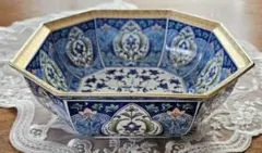 有田焼 龍峰窯 金七宝 伊万里絵付け 色絵 八角菓子鉢 盛鉢 深鉢 新品