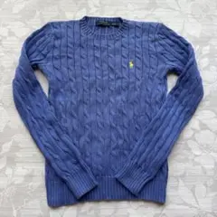 H*a様 【美品】ポロ ラルフローレン ケーブルニット セーター ブルー Sサイ