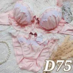 №1612【D75】スウィートシフォンホイップブラジャー＆フルバック ショーツ