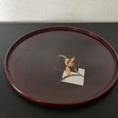 【美品】和風 漆塗り 丸盆