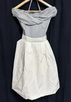 FRAY I.D オフショルダー ドッキング フレアワンピース ミニワンピース