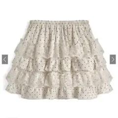 【新品タグ付き】GRL [tu1956] ドット柄フリルミニスカート アイボリー