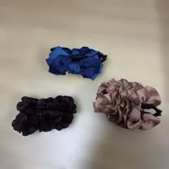ヘアクリップセット（青・ピンク.赤)