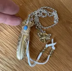 キムタク 全金 ターコイズ フェザーセット ネックレス アクセサリーノーブランド