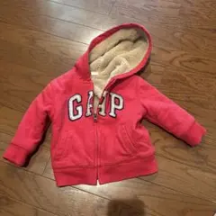 GAP 裏ボア ジップアップパーカー ピンク 18-24