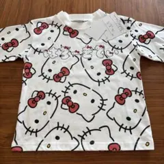 ハローキティ　長袖　Tシャツ　総柄　ホワイト　キティちゃん　顔　薄手