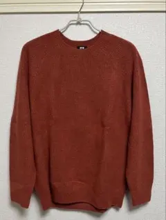 スフレヤーンクルーネックセーター（オレンジ）