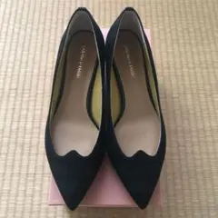 【美品】オデットエオディール　ブラックウォッチ柄　ローヒール　24.5cm