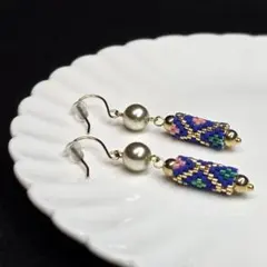 デリカビーズピアス ◎クラゲフリンジピアス グリーン系 #h308 - メルカリ