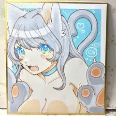 26【原画】手描きイラスト 猫耳少女 アナログイラスト 一点物