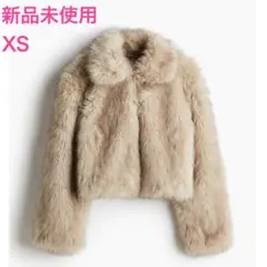 H&M クロップドフラッフィジャケット　ベージュ　XS 新品未使用