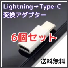 ★【匿名配送】Lightning タイプC 変換 アダプター 6個セット 白