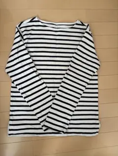 無印良品 太番手コットンボーダー長袖トップス