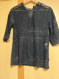 ザラ　ZARA レースカットソー　黒　M 新品未使用