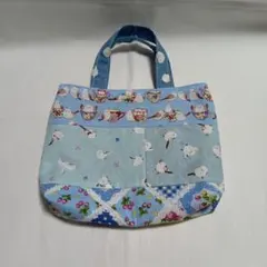 トートバッグ　シマエナガ　パッチワーク