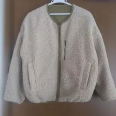 ボア ジップアップジャケット ベージュ