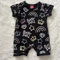 BABY DOLL 半袖ロンパース ブラック　70サイズ