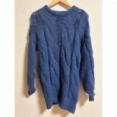 1点モノ✨✨vingutris ケーブル編みブルーニットセーター【フリーサイズ】