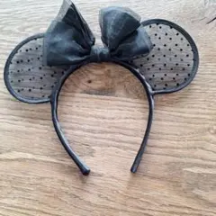ブラックドットリボンカチューシャ