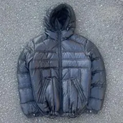 00s OLD UNIQLO ダウンジャケット 光沢 y2k 短丈 テック系　黒