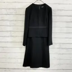 ソーシャルタイム 礼服 喪服 ワンピース ノーカラージャケット 東京ソワール 黒