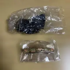 ブラックリボンとフラワーヘアクリップ