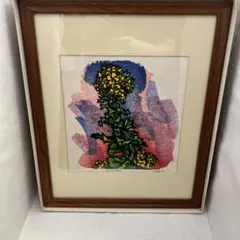 クリフトン・カーフ「NANNOHANA」木版画 サイン入　良番　1/100